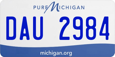 MI license plate DAU2984