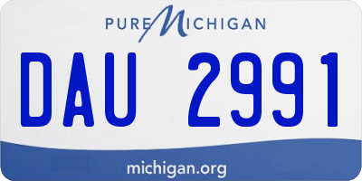 MI license plate DAU2991