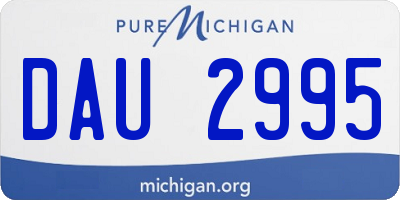 MI license plate DAU2995