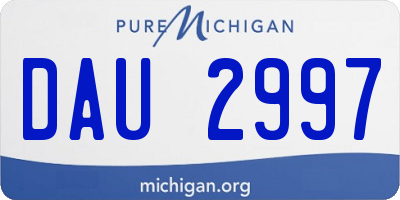 MI license plate DAU2997