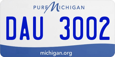MI license plate DAU3002
