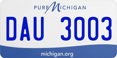 MI license plate DAU3003
