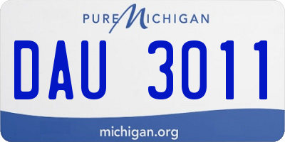 MI license plate DAU3011