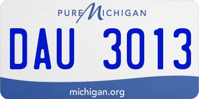 MI license plate DAU3013