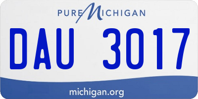 MI license plate DAU3017