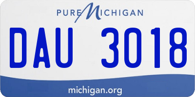 MI license plate DAU3018