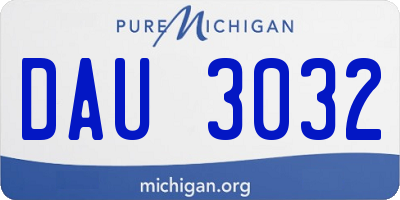 MI license plate DAU3032