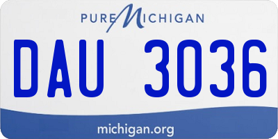 MI license plate DAU3036