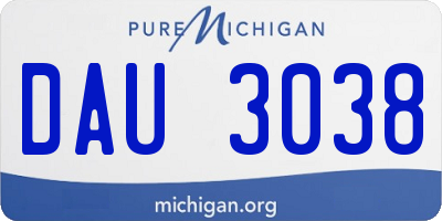 MI license plate DAU3038
