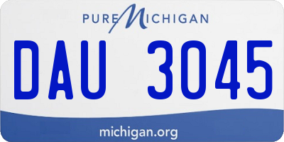MI license plate DAU3045