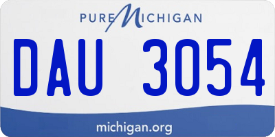 MI license plate DAU3054