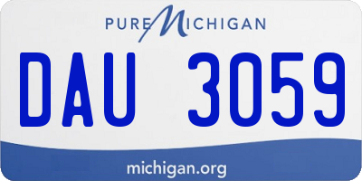MI license plate DAU3059