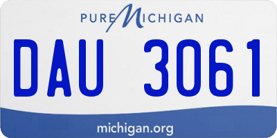 MI license plate DAU3061