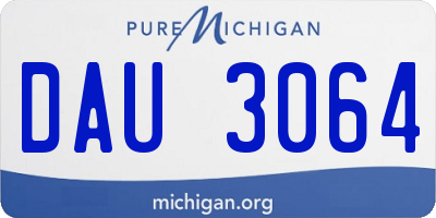MI license plate DAU3064