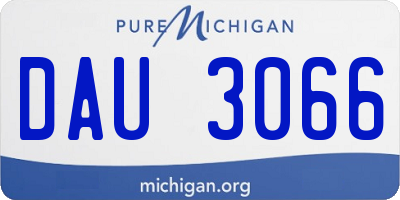 MI license plate DAU3066