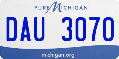 MI license plate DAU3070