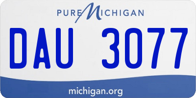 MI license plate DAU3077