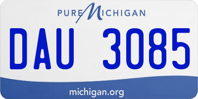 MI license plate DAU3085