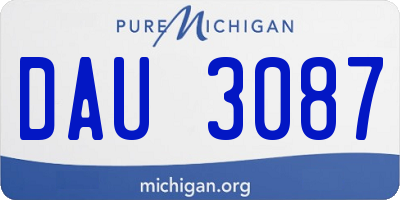 MI license plate DAU3087