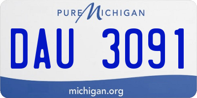 MI license plate DAU3091