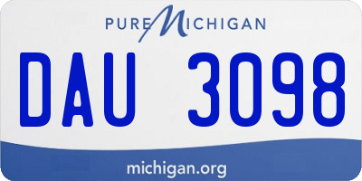 MI license plate DAU3098