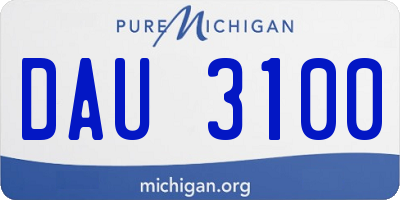 MI license plate DAU3100