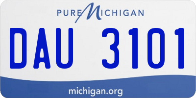 MI license plate DAU3101