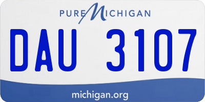 MI license plate DAU3107