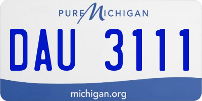 MI license plate DAU3111