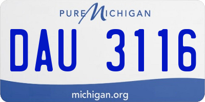 MI license plate DAU3116