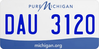 MI license plate DAU3120
