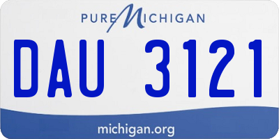 MI license plate DAU3121