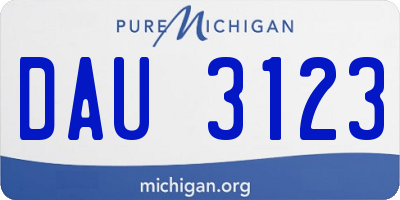 MI license plate DAU3123