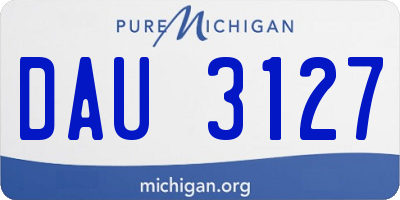MI license plate DAU3127