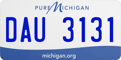 MI license plate DAU3131