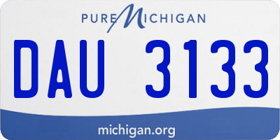 MI license plate DAU3133