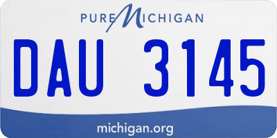 MI license plate DAU3145
