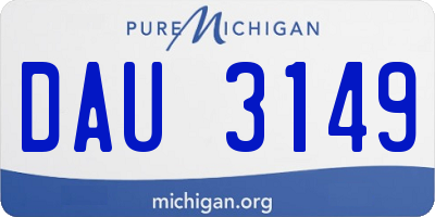 MI license plate DAU3149