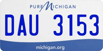 MI license plate DAU3153