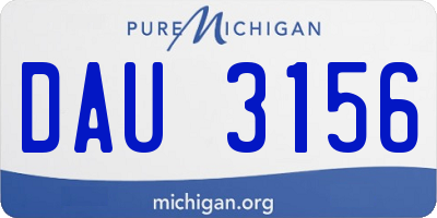 MI license plate DAU3156
