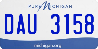 MI license plate DAU3158