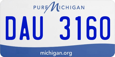 MI license plate DAU3160