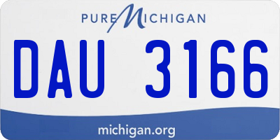MI license plate DAU3166