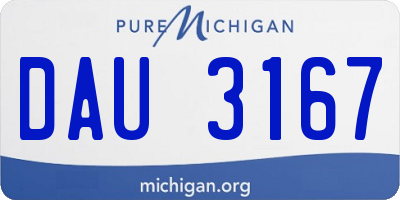 MI license plate DAU3167