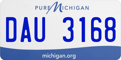 MI license plate DAU3168
