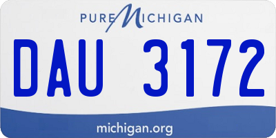 MI license plate DAU3172