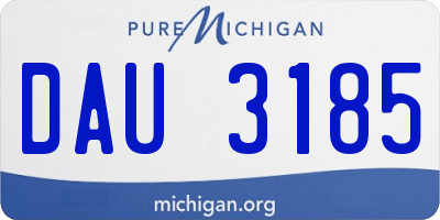 MI license plate DAU3185