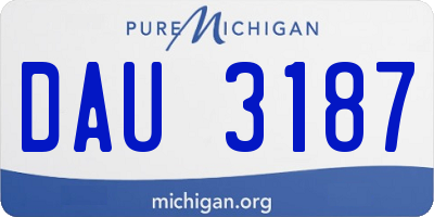MI license plate DAU3187