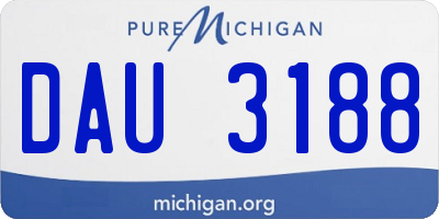 MI license plate DAU3188