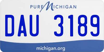 MI license plate DAU3189